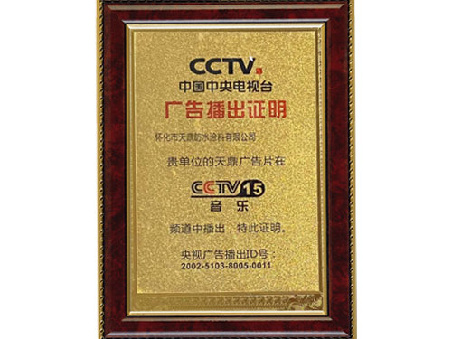中央電視臺(tái)廣告播出證明 中央電視臺(tái)廣告播出證明